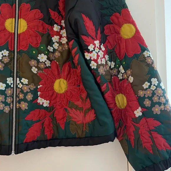 Anthropologie Floral Embroidered Bomber Jacket - Picture 5 of 9